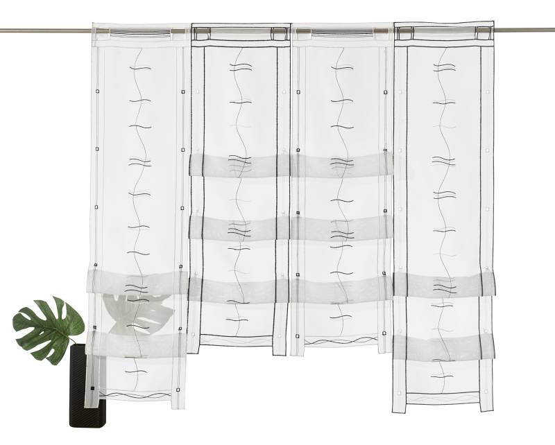 Weckbrodt Scheibengardine »Selina«, (1 St.), Hochraff, Gardine, Voile, echte Stickerei, transparent, Store von Weckbrodt