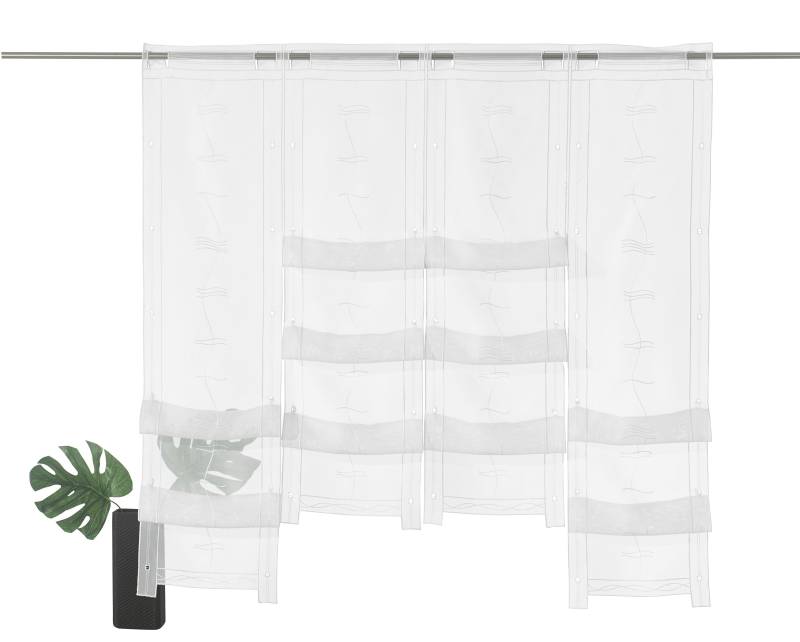Weckbrodt Scheibengardine »Selina«, (1 St.), Hochraff, Gardine, Voile, echte Stickerei, transparent, Store von Weckbrodt