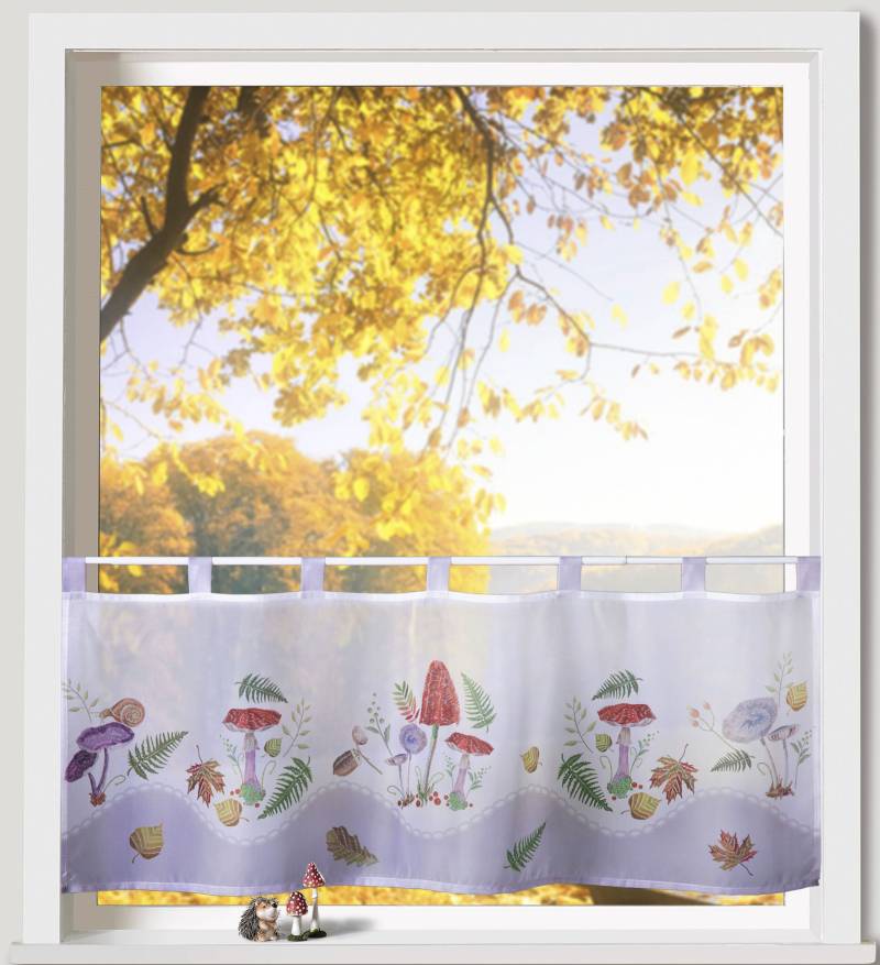 Weckbrodt Scheibengardine »Silvan«, (1 St.), Bistro, Voile, bedruckt, transparent, HxB 45x120cm, Gardine, Store von Weckbrodt