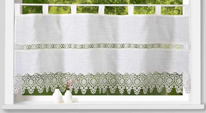 Weckbrodt Scheibengardine »Tamino«, (1 St.), Bistro, Gardine, blickdicht, Häkelborte u.Bordüre, HxB 45x120cm, Store von Weckbrodt