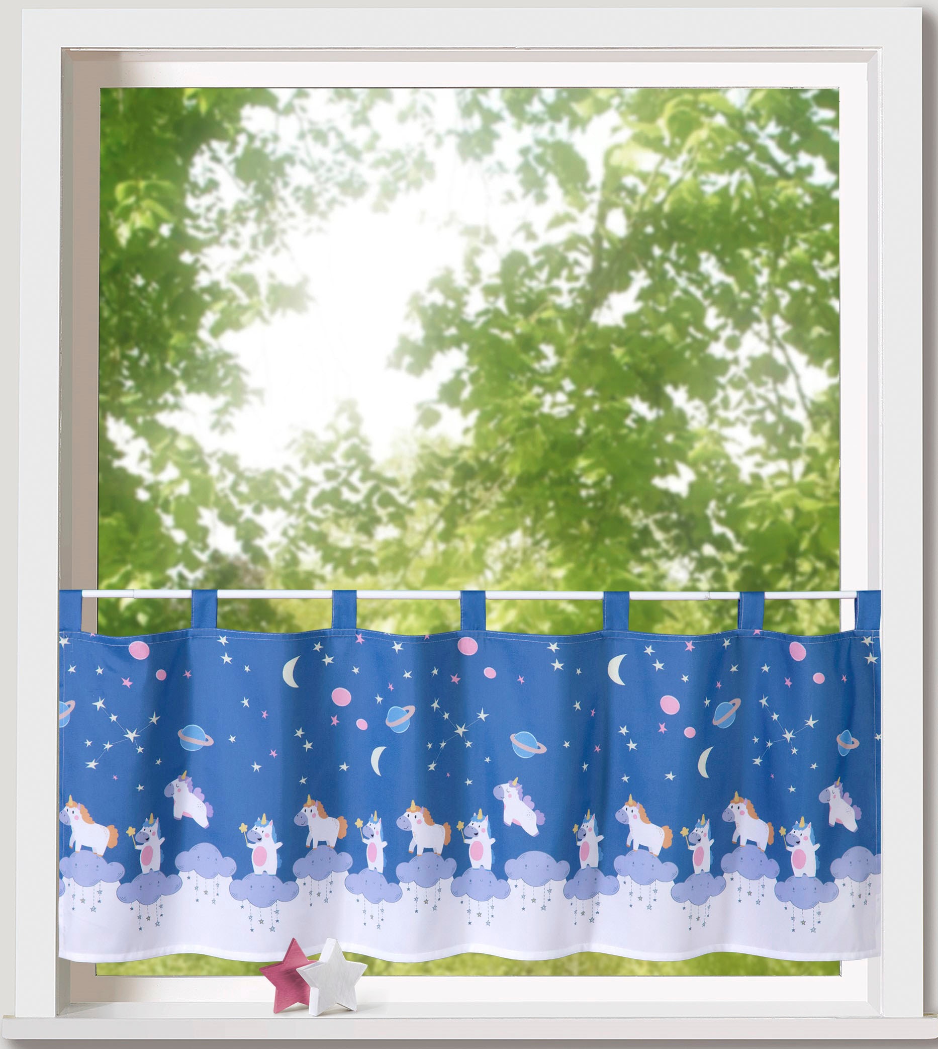 Weckbrodt Scheibengardine »Theo«, (1 St.), Bistro, Microsatin, bedruckt, blickdicht, HxB 45x120cm, Gardine, Store von Weckbrodt