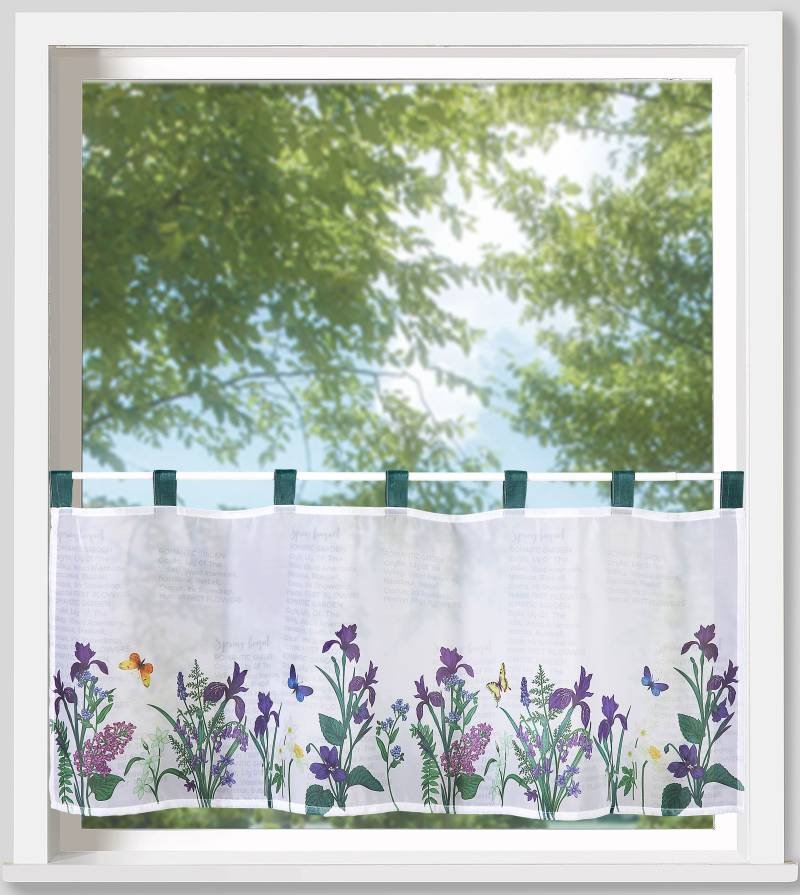 Weckbrodt Scheibengardine »Violet«, (1 St.), Bistro, Voile, floral, transparent, HxB 45x120cm, Gardine, Store von Weckbrodt