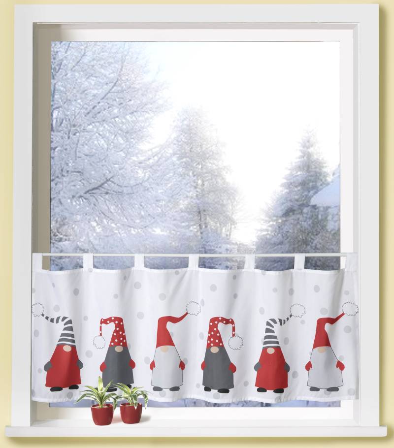 Weckbrodt Scheibengardine »Weihnachtswichtel«, (1 St.), Bistro, Gardine, Weihnachten, blickdicht, HxB: 45x120 cm, Store von Weckbrodt