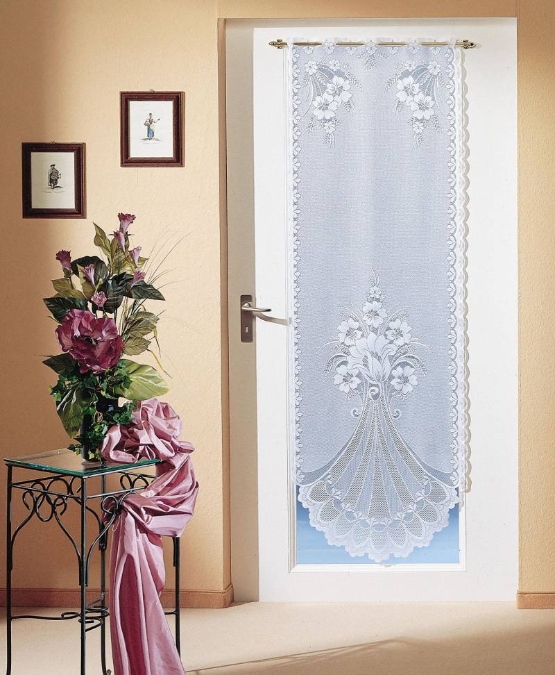 Weckbrodt Türvorhang »Adria«, (1 St.), Jacquard, strukturiert, halbtransparent, floral,gebogt, Gardine, Store von Weckbrodt