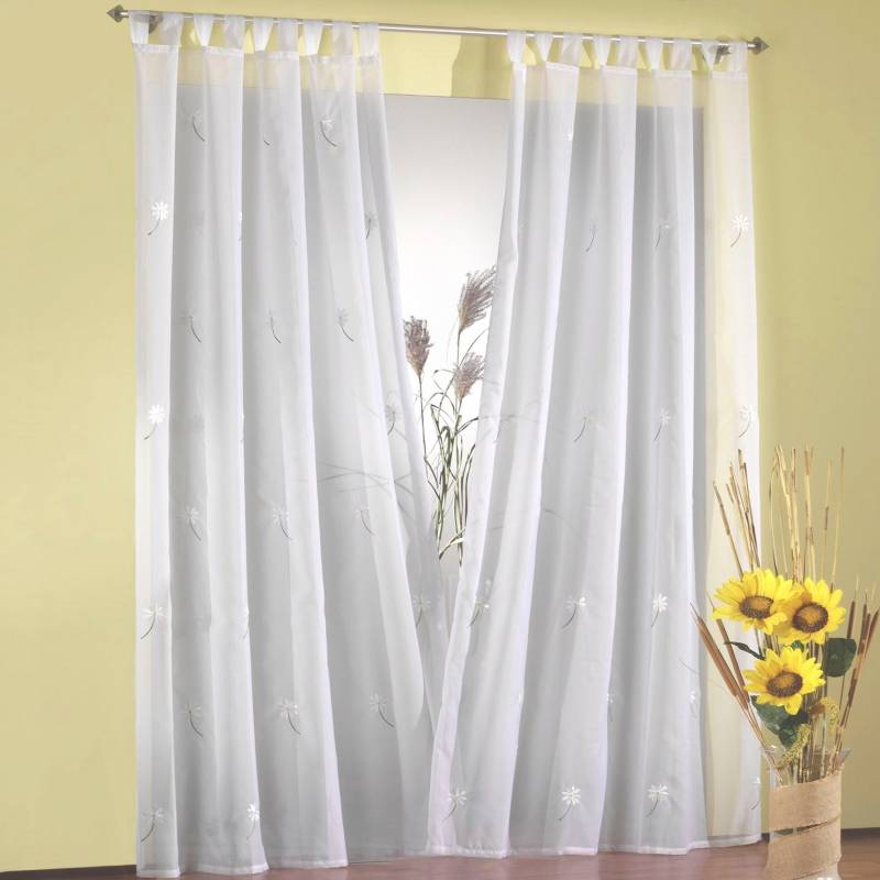 Weckbrodt Vorhang »Daisy«, (1 St.), Voile, halbtransparent, bestickt, Floral, geblümt, Gardine, Store von Weckbrodt