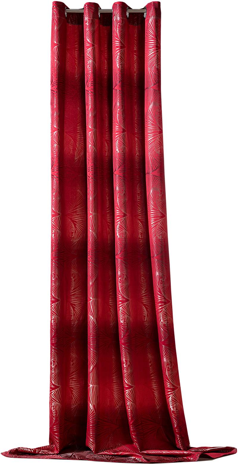 Weckbrodt Vorhang »Gingko«, (1 St.), Jacquard mit Gingko - Muster, Ösen, blickdicht, Gardine, Store von Weckbrodt