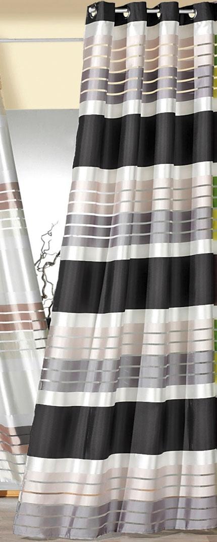 Weckbrodt Vorhang »Lotta«, (1 St.), blickdicht mit transparenten Organza-Streifen,glänzend, Gardine, Store von Weckbrodt