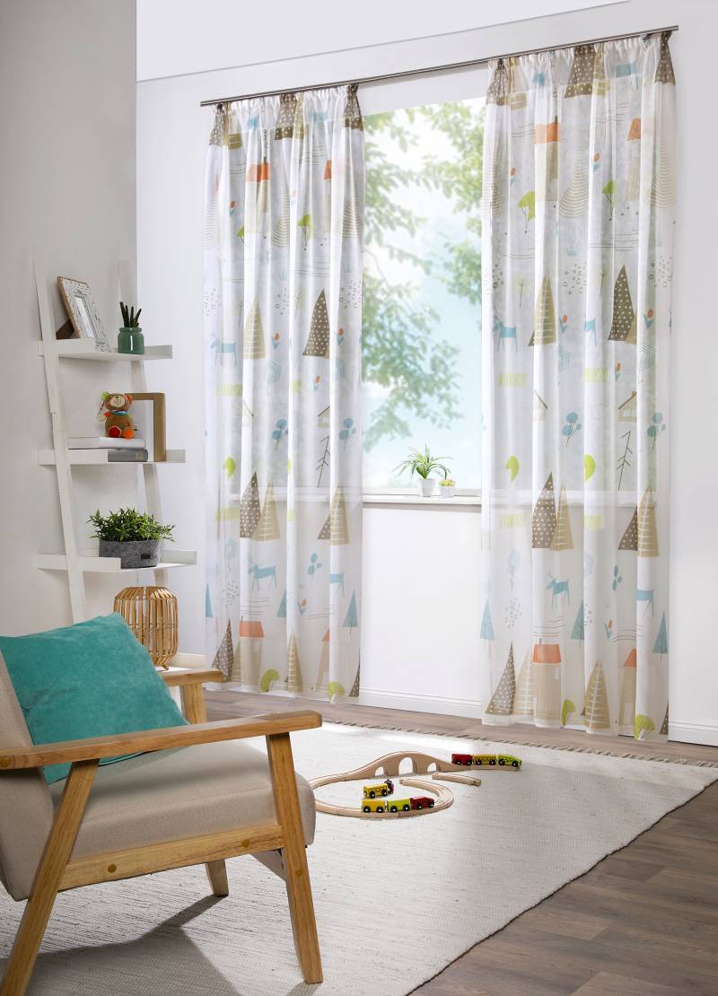 Weckbrodt Vorhang »Lukas«, (1 St.), Gardine, Kindergardine, Leinen, Kindermotiv, halbtransparent, Store von Weckbrodt