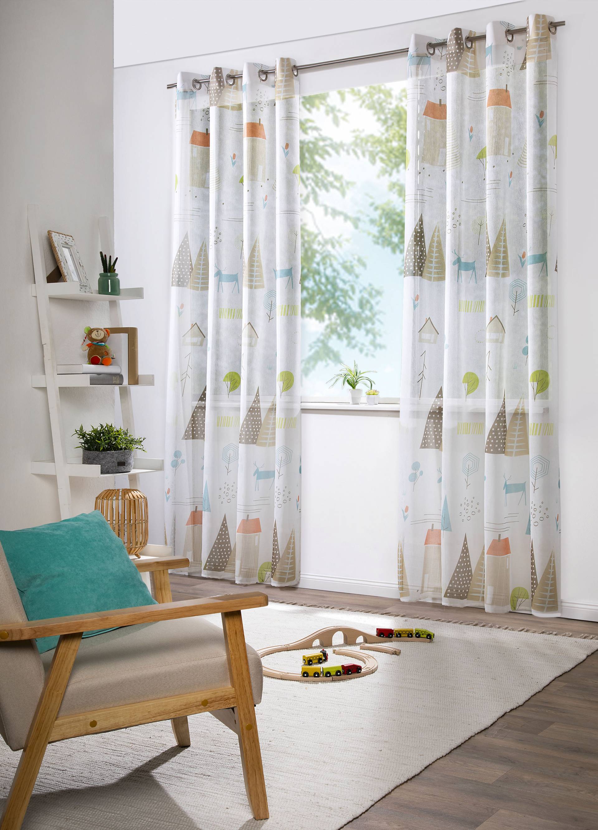 Weckbrodt Vorhang »Lukas«, (1 St.), Gardine, Kindergardine, Leinen, Kindermotiv, halbtransparent, Store von Weckbrodt