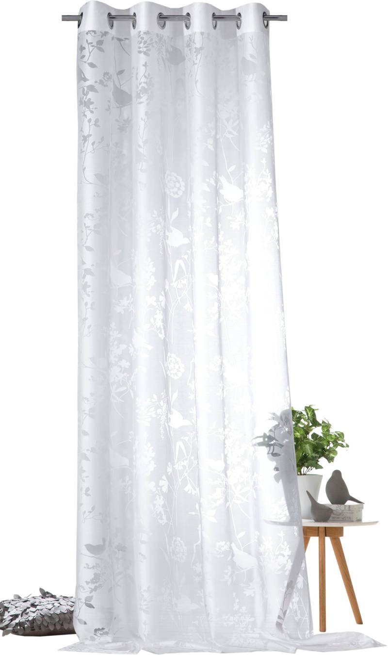 Weckbrodt Vorhang »Shorty«, (1 St.), Ausbrenner, Allover,transparent,Motiv Vögel und Zweige, Gardine, Store von Weckbrodt