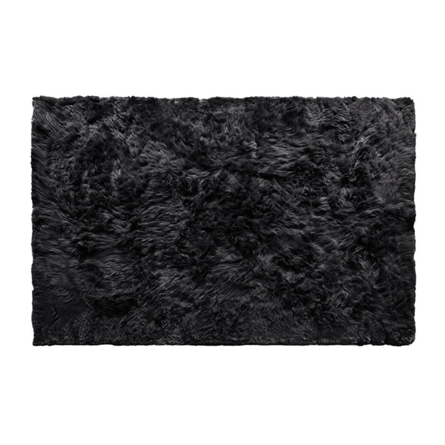 Teppich Edwin, Grösse l. 120 x b. 60 cm, Farbe jet black, Rückseite brown von Weich Couture Alpaca