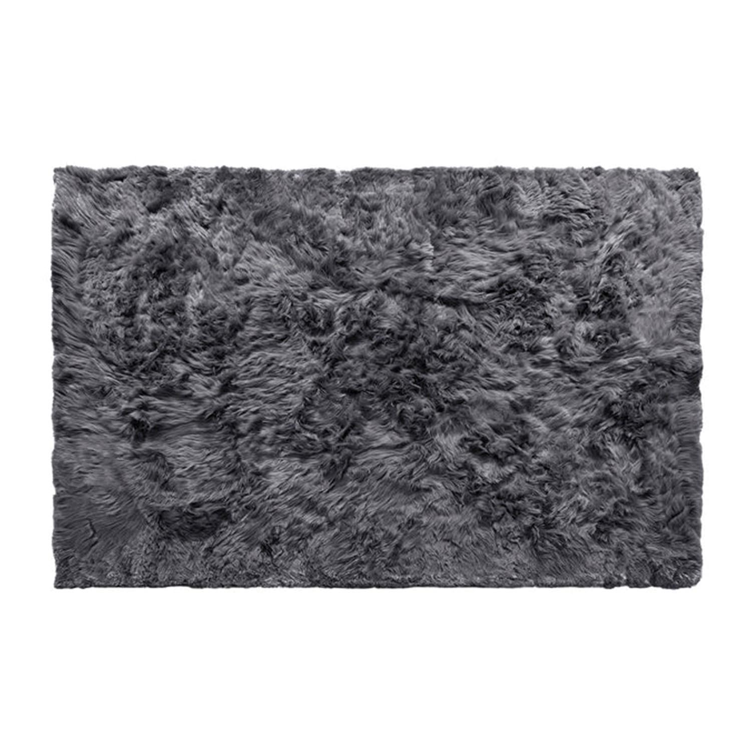 Teppich Marisol, Grösse l. 120 x b. 60 cm, Farbe graphite grey, Rückseite brown von Weich Couture Alpaca