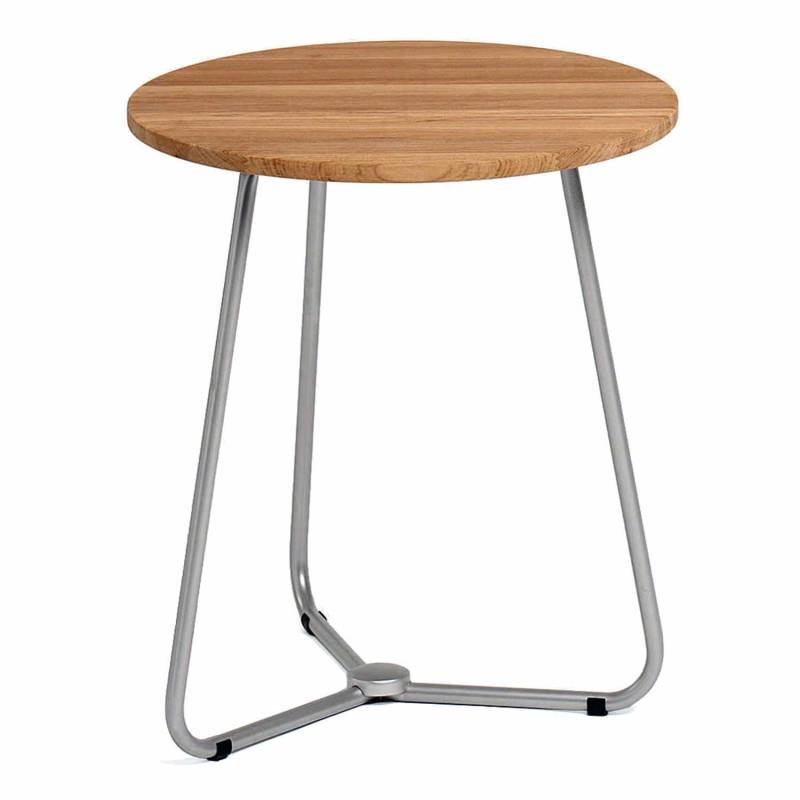 Balcony Bistrotisch, Ausführung Tischplatte hpl weiss 6, Grösse Tischplatte d. 70 cm, Gestell schwarz 03 von Weishäupl