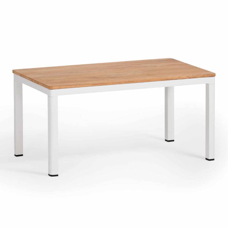 Minu Loungetisch, Grösse l. 120 x b. 50 cm, Ausführung Tischplatte teak massiv 0, Gestell perlgrün 17 von Weishäupl