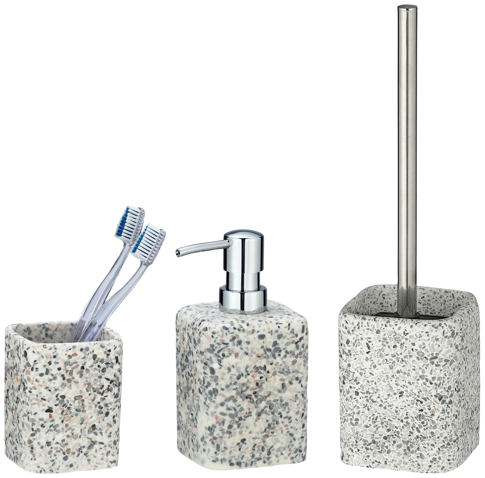 WENKO Badaccessoire-Set »Terrazzo«, (Set, 3 tlg.) von Wenko