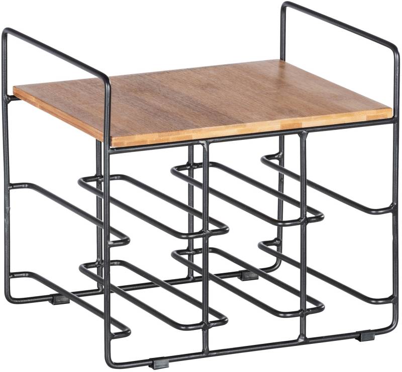 WENKO Weinflaschenhalter »Modell Loft«, Flaschenregal für 6 Flaschen mit Ablage, Metall und Bambus von Wenko