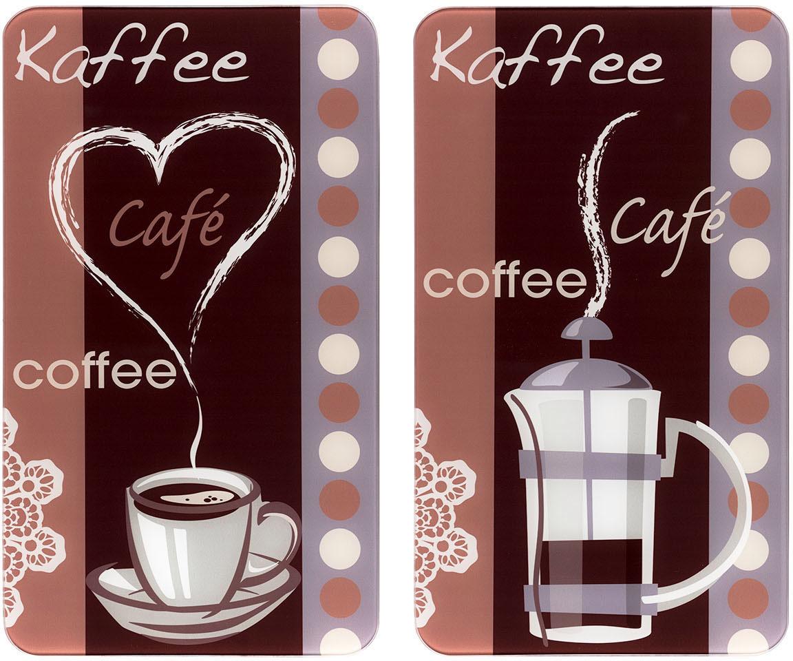 WENKO Herd-Abdeckplatte »Kaffeeduft«, (Set, 2 tlg.) von Wenko