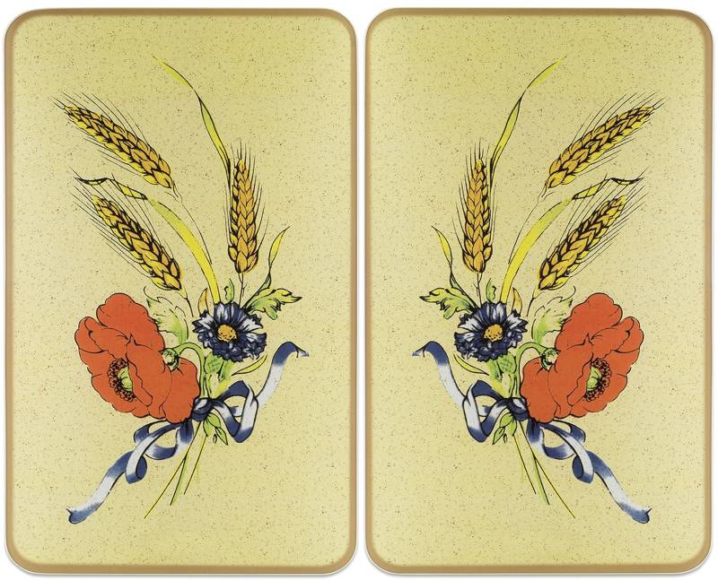 Maximex Herd-Abdeckplatte »Universal Modell Kornblumen«, (Set, 2 tlg.), Herdabdeckung für alle Herdarten, kratzfest, mit rutschfesten Füssen von Maximex