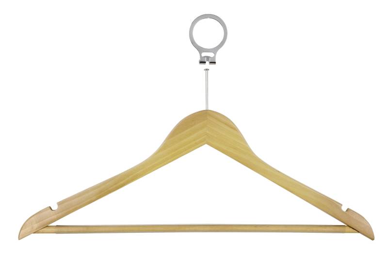 WENKO Kleiderbügel »Modell Hotel«, (Set, 8 tlg.), aus Holz, mit Metall-Sicherungsring für jeden Kleiderbügel von Wenko