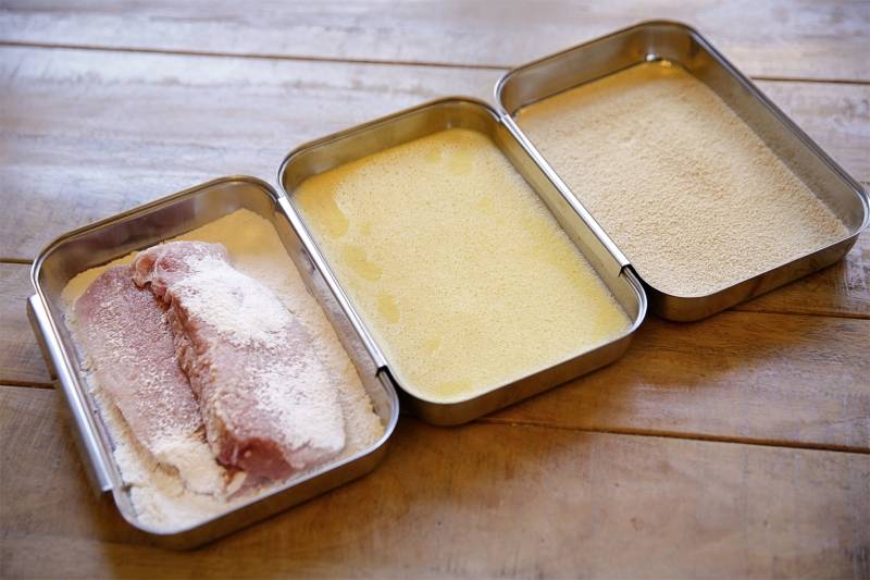 Maximex Panierschale »Edelstahl«, 3 tlg., aus Edelstahl, Panierstrasse für Schnitzel, Fisch & Gemüse, spülmaschinengeeignet von Maximex