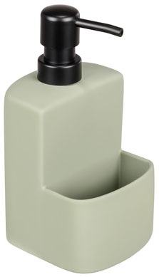 WENKO Spülmittelspender »Modell Festival«, aus Keramik, Soft-Touch Beschichtung, mit Spülschwamm-Fach, 380 ml von Wenko