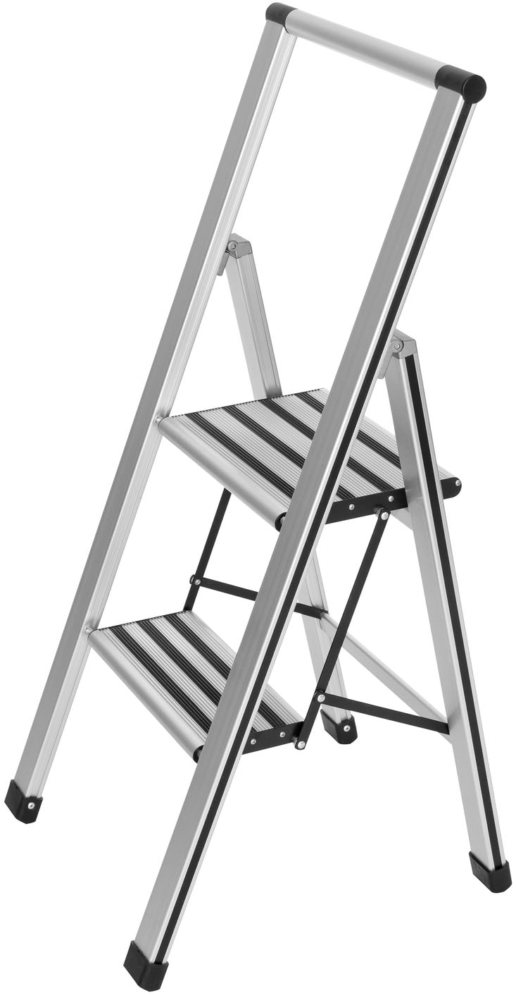 WENKO Trittleiter »Modell Alu-Design«, Klapptritt Leiter, rutschsichere XXL-Stufen, klappbar, bis 150 kg von Wenko