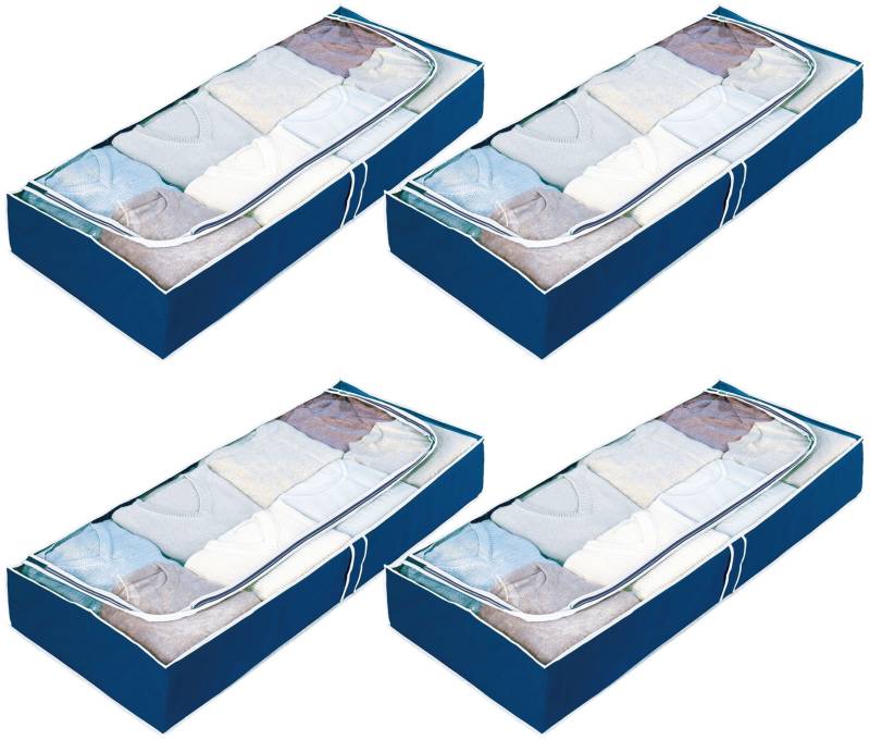 WENKO Unterbettkommode »Modell Air«, (Set, 4 St.), für Saisontextilien, mit Sichtfenster und 3-Seiten-Reissverschluss von Wenko