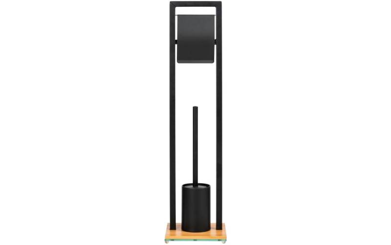 WENKO WC-Garnitur »Bambusa«, aus Glas-Holz-Metall, Holzart: Bambus von Wenko