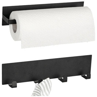 WENKO Wandrollenhalter »Modell Ima«, (Set, 2 St.), magnetischer Küchenrollenhalter und Hakenleiste von Wenko