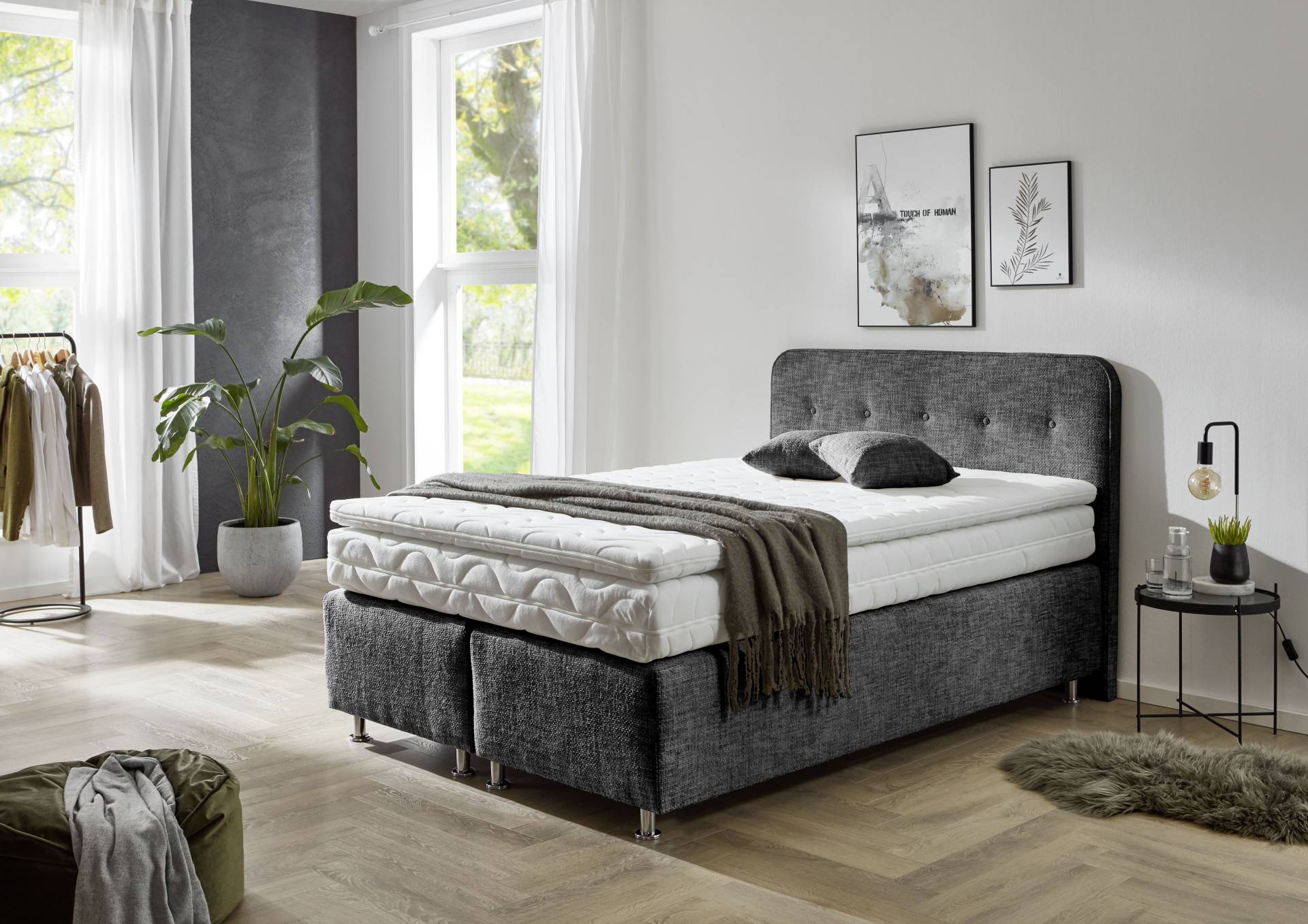 Westfalia Schlafkomfort Boxspringbett »Sapporo«, Inkl. Zierkissen, wählbar in H2, H3 & H4 von Westfalia Schlafkomfort