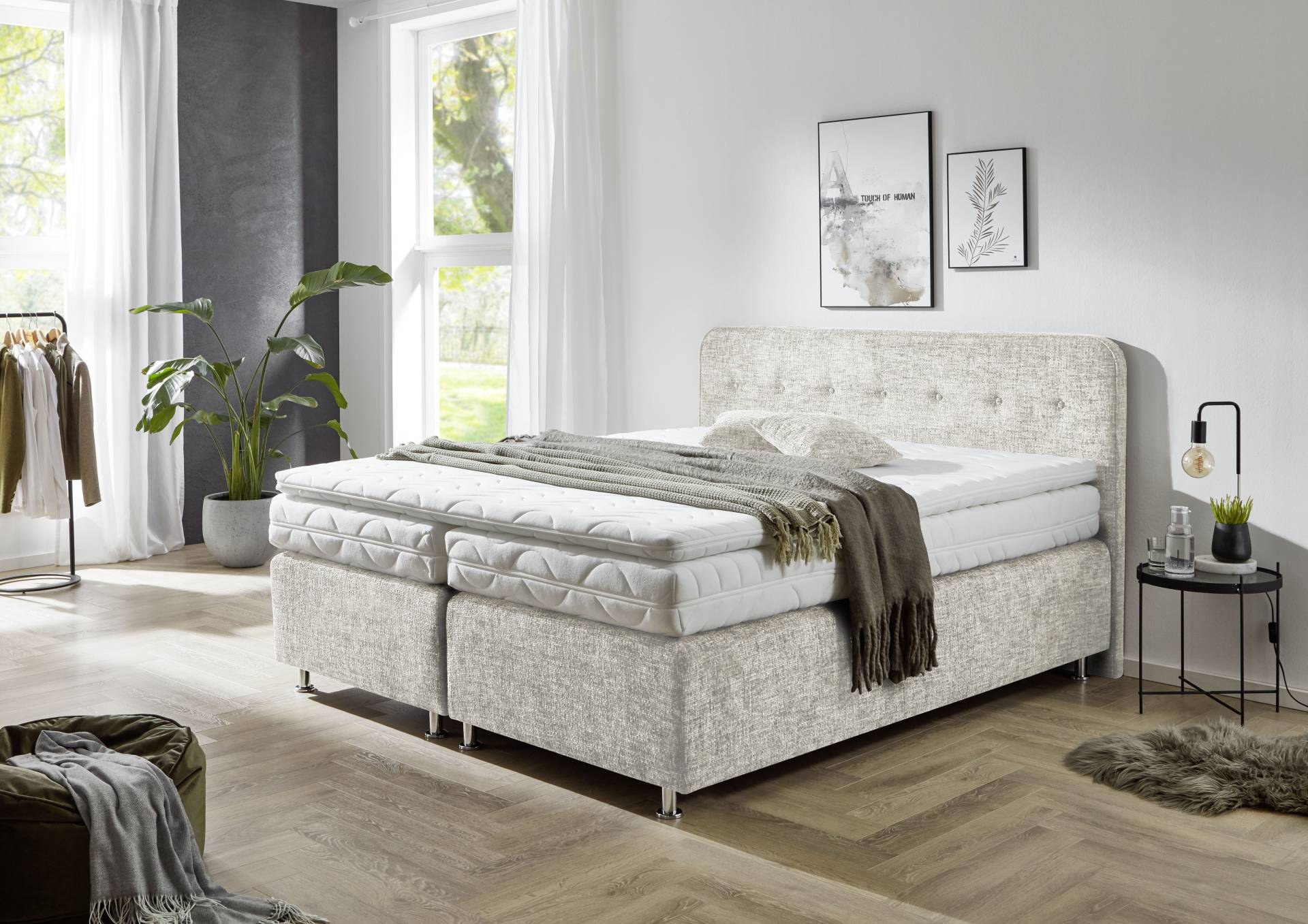 Westfalia Schlafkomfort Boxspringbett »Sapporo«, Inkl. Zierkissen, wählbar in H2, H3 & H4 von Westfalia Schlafkomfort