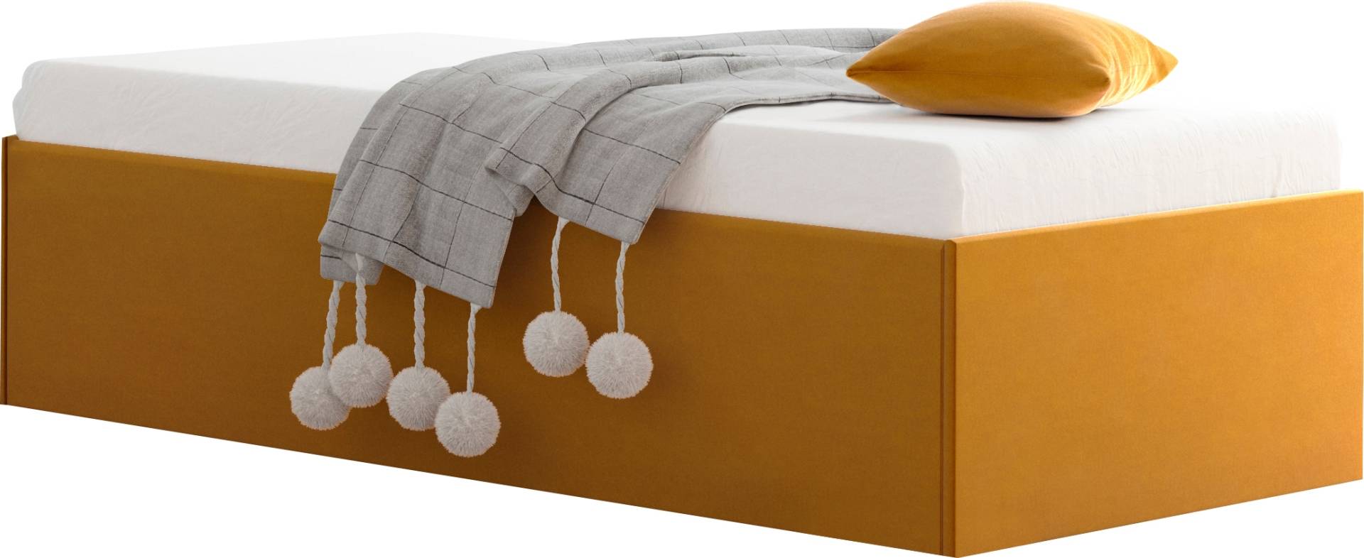 Westfalia Schlafkomfort Polsterbett »Amrum«, in Samtvelours ohne Kopfteil, mit und ohne Bettkasten erhältlich von Westfalia Schlafkomfort
