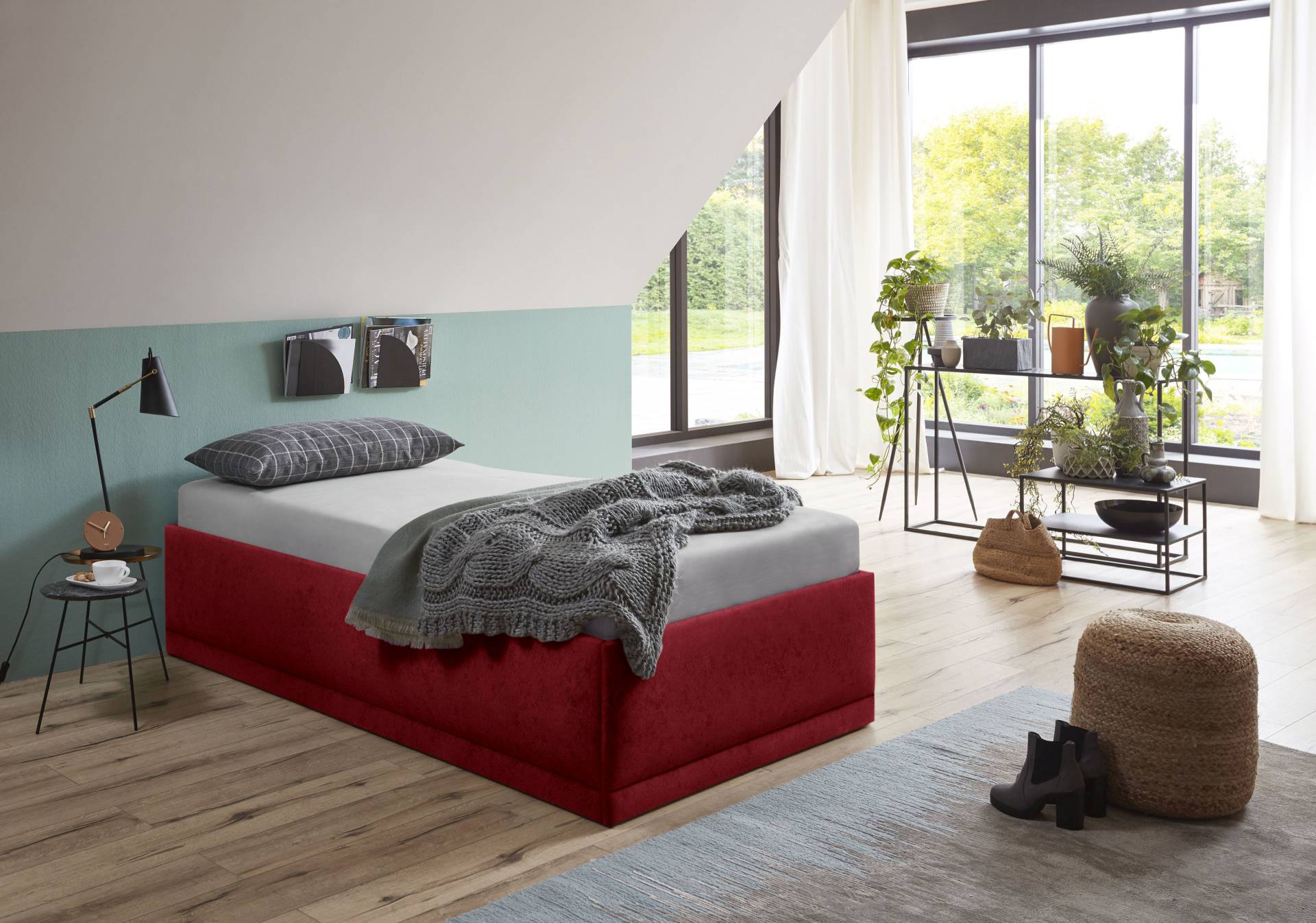 Westfalia Schlafkomfort Polsterbett »Texel«, Standardhöhe mit Zierkissen, Bettkasten bei Ausführung mit Matratze Westfalia Schlafkomfort Polsterbett »Texel«, Standardhöhe mit Zierkissen, Bettkasten bei Ausführung mit Matratze von Westfalia Schlafkomfort