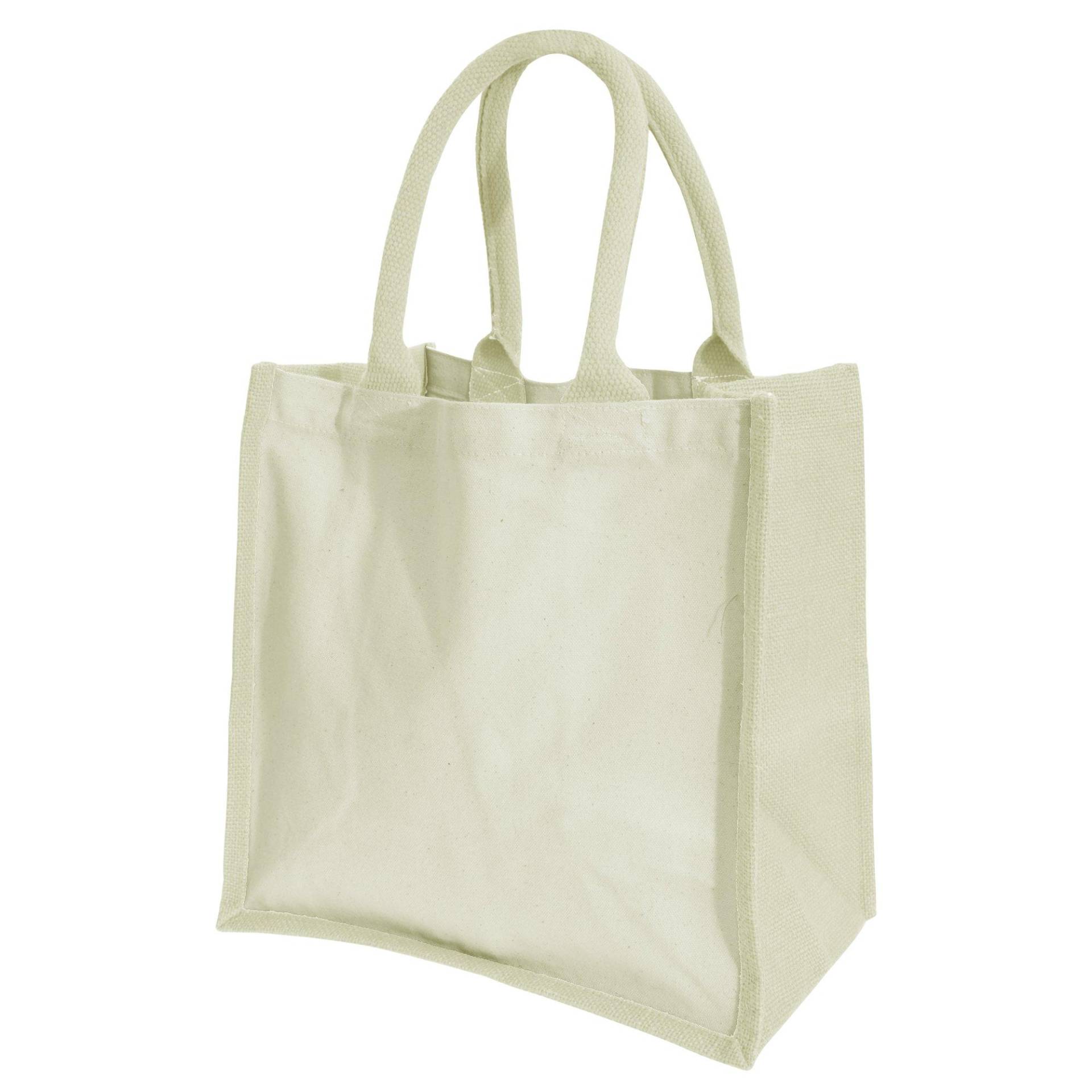 Midi Jutetasche Shopper Einkaufstasche, 14 Liter (2 Stückpackung) Damen Beige ONE SIZE von Westford Mill