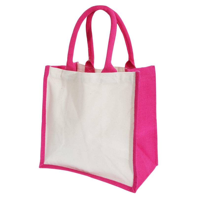 Midi Jutetasche Shopper Einkaufstasche, 14 Liter Damen Fuchsia ONE SIZE von Westford Mill