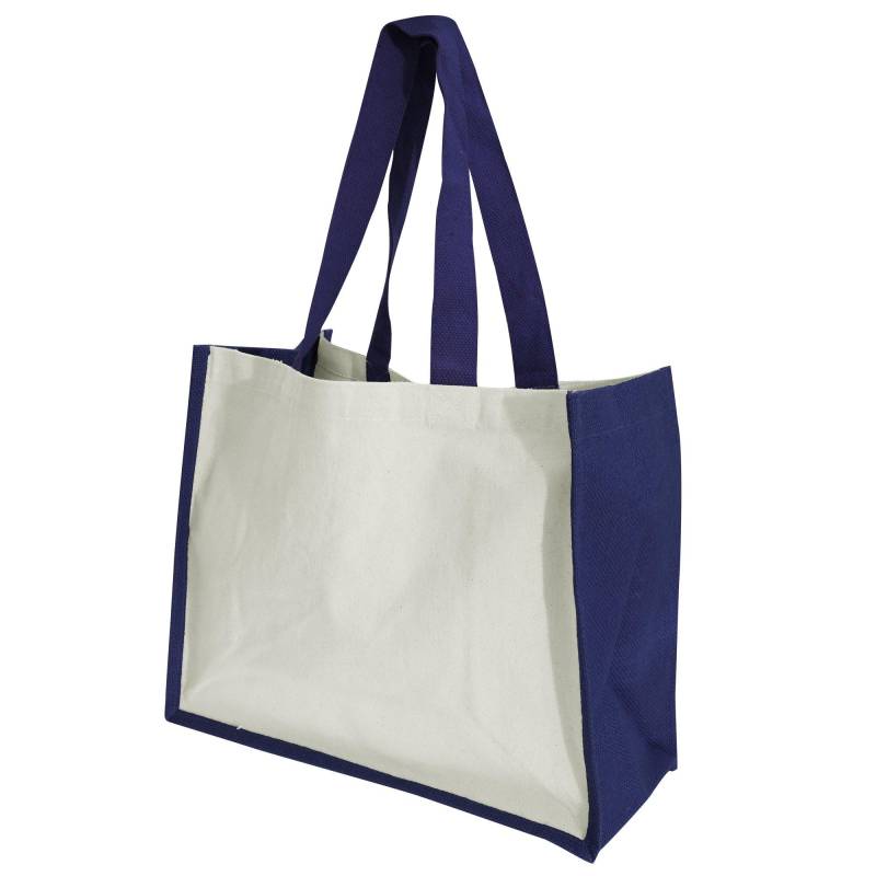 Printers Jutetasche Shopper Einkaufstasche, 21 Liter Damen Marine ONE SIZE von Westford Mill