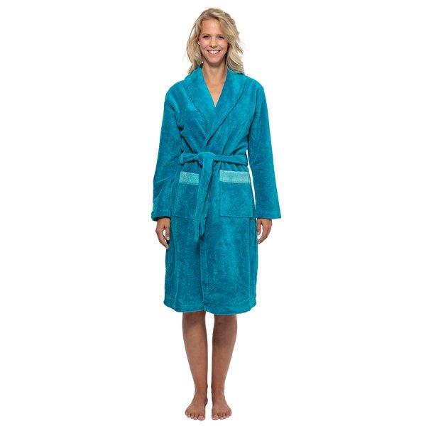 Basic - Morgenmantel Bademantel Damen Blau XXL von Wewo Fashion