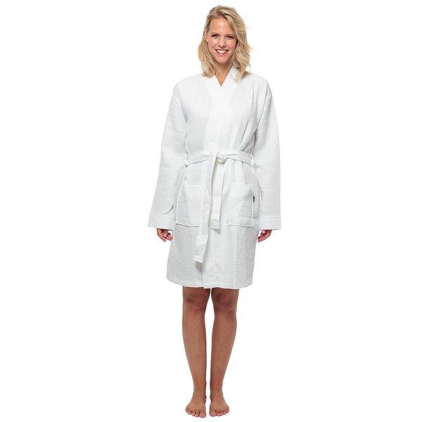 Piquee - Morgenmantel Bademantel Damen Weiss XL von Wewo Fashion