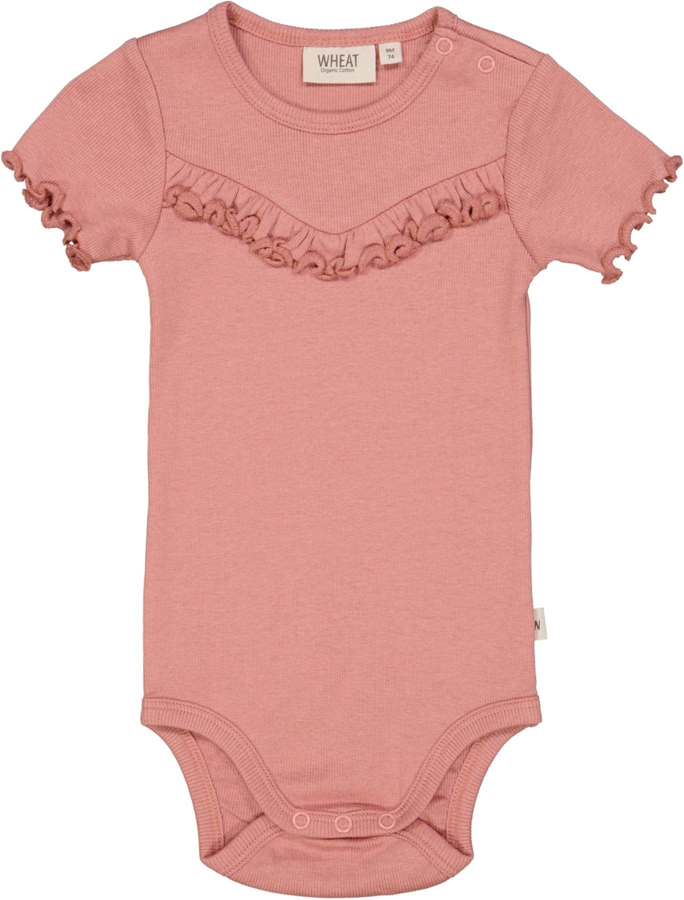 Baby Body Ruffle Old Rose Unisex Rosa 68 von Wheat