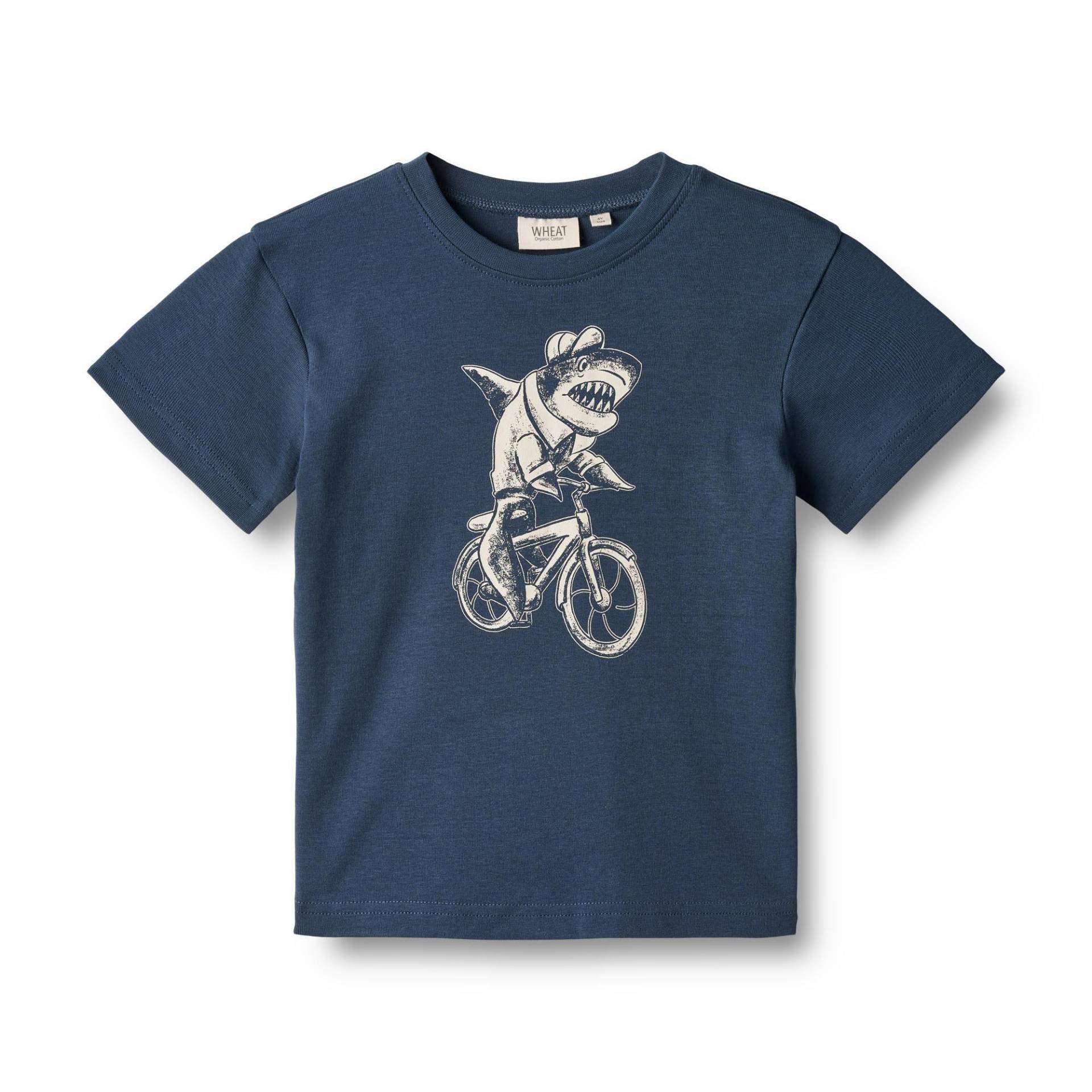 Jungen T-shirt Kristian Jungen Blau 98 von Wheat