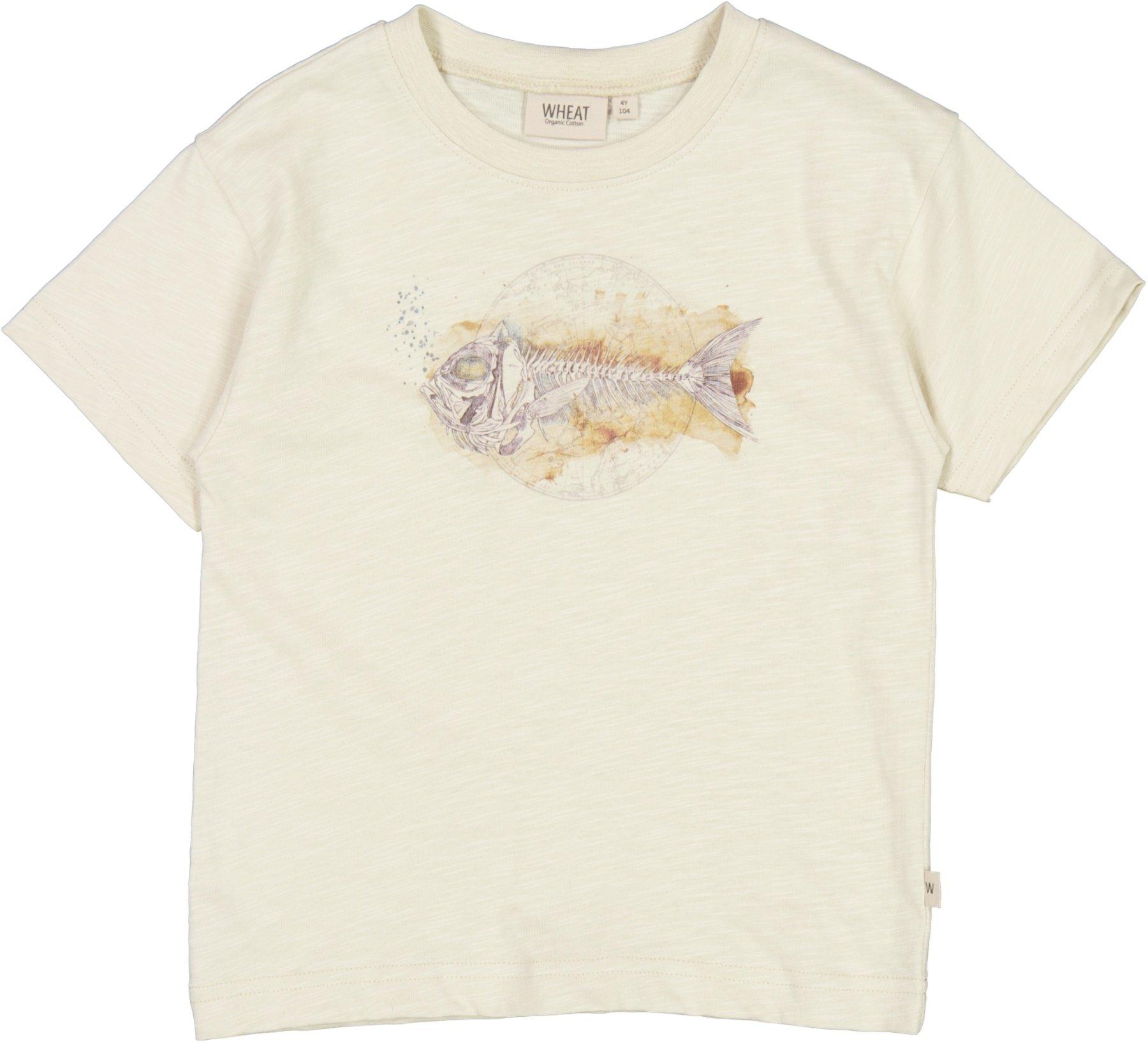 Jungen T-shirt Fischskelett Jungen Beige 122 von Wheat