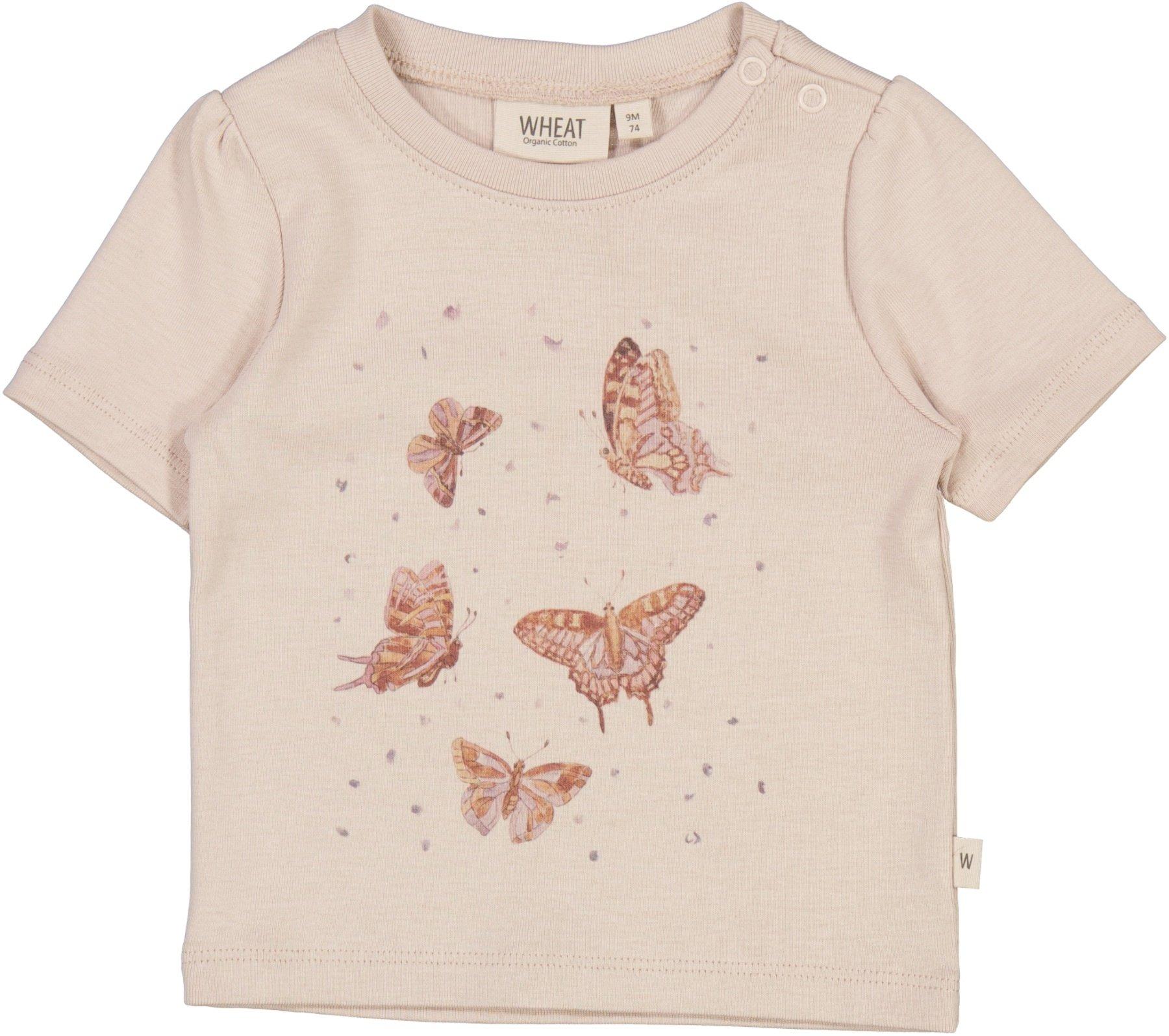 Baby T-shirt Schmetterlinge Pale Lilac Unisex Rosa 62 von Wheat