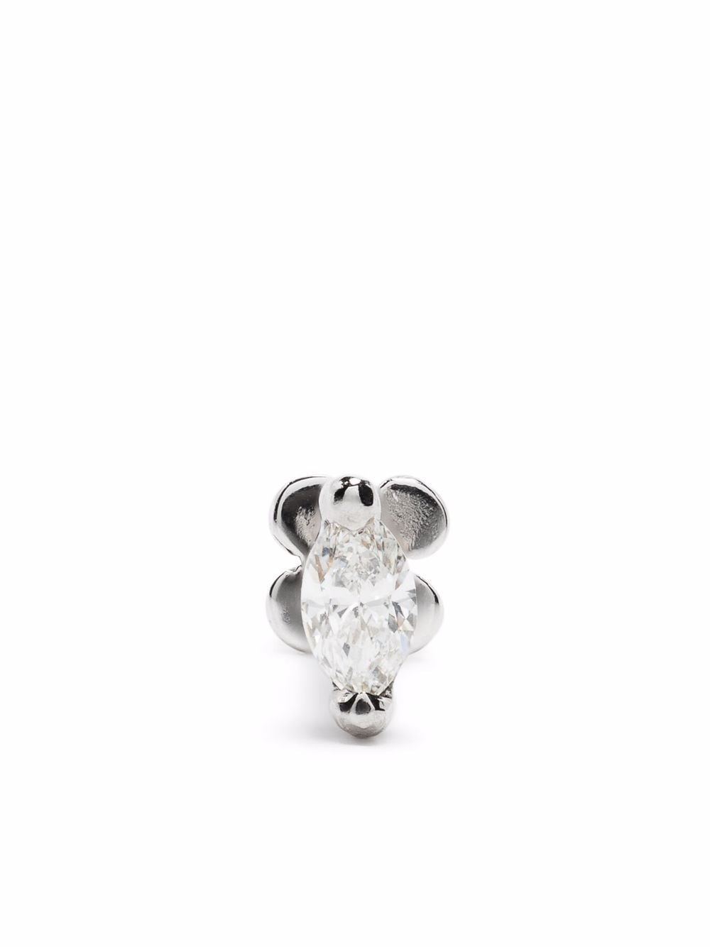 We by WHITEbIRD 18kt and 14kt white gold marquise diamond stud earring - Silver von We by WHITEbIRD