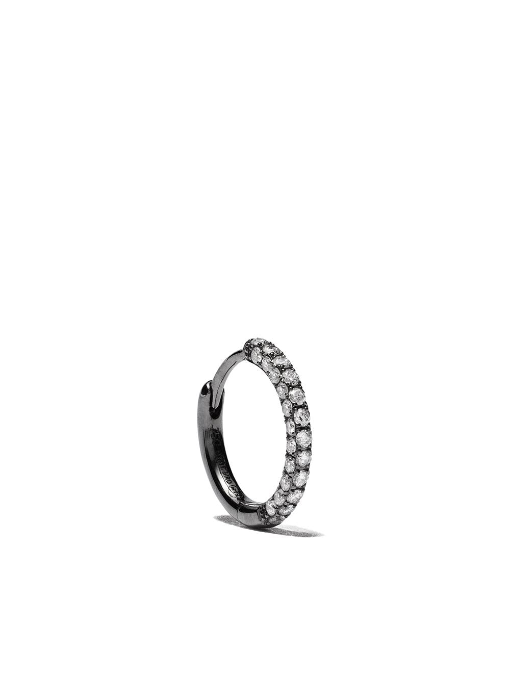 We by WHITEbIRD 18kt black gold Giulia diamond single hoop