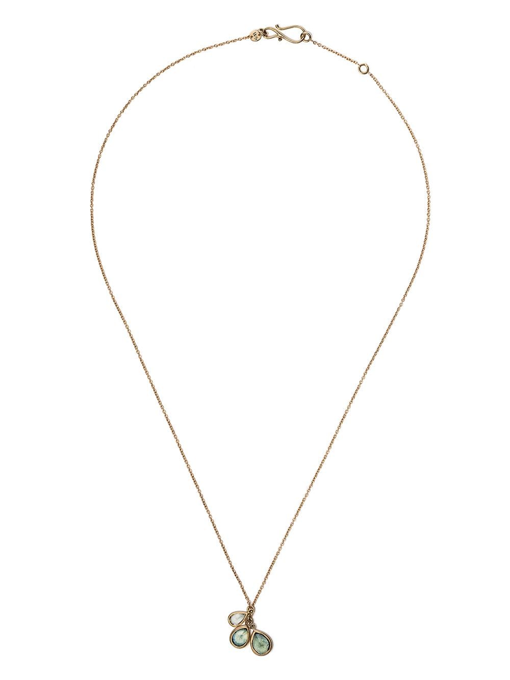 We by WHITEbIRD 18kt yellow gold triple sapphire pendant necklace von We by WHITEbIRD