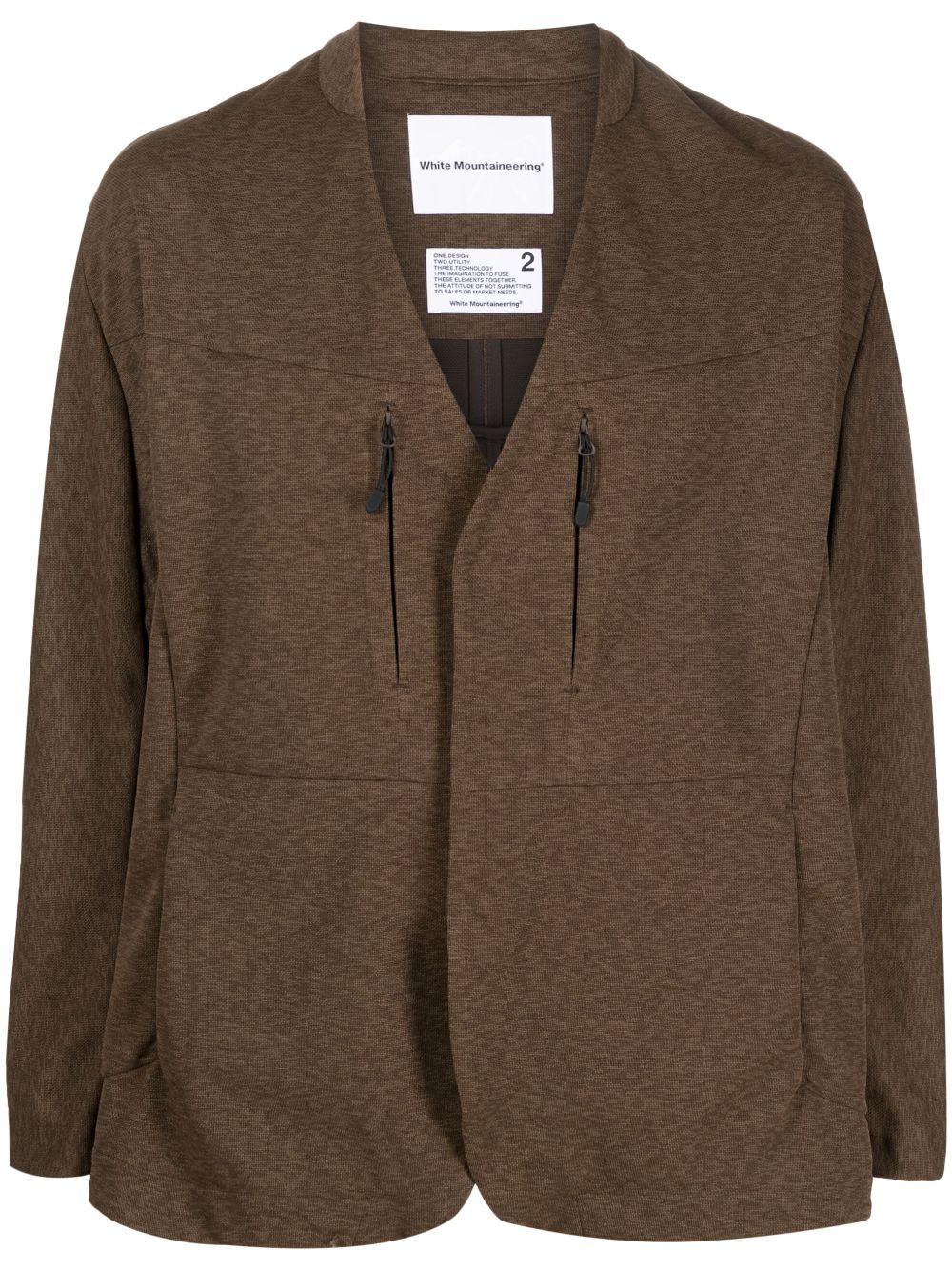 White Mountaineering V-neck long-sleeve jacket - Brown von White Mountaineering