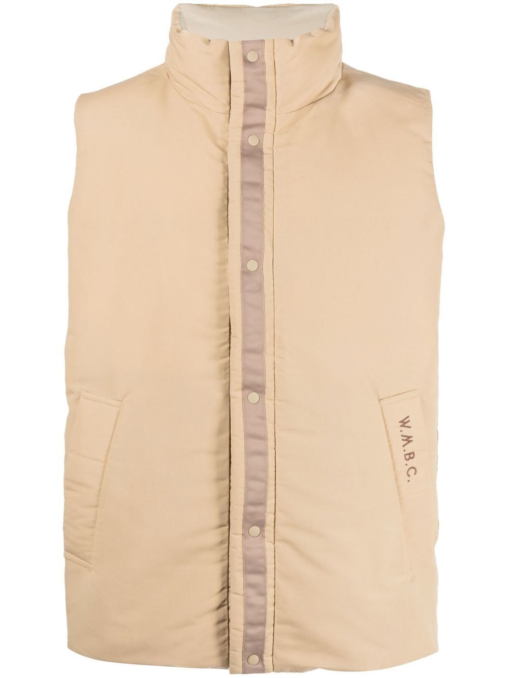 White Mountaineering high-neck reversible gilet - Brown von White Mountaineering