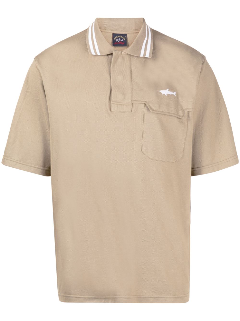 White Mountaineering logo-embroidered cotton polo shirt - Brown von White Mountaineering