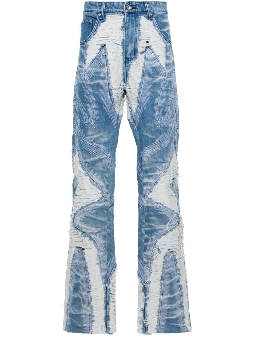 Who Decides War Path distressed-effect wide-leg jeans - Blue von Who Decides War