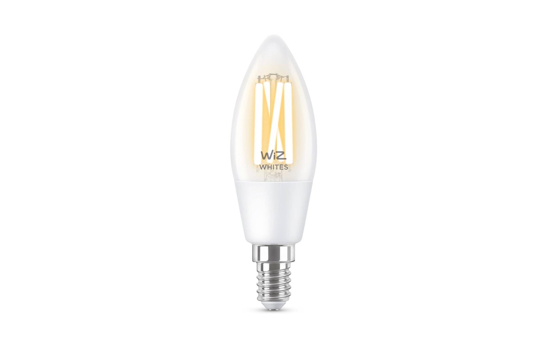 WiZ LED-Leuchtmittel »4.9W (40W) E14 B35 Filament Clear Einzelpack«, E14, 1 St. von WiZ